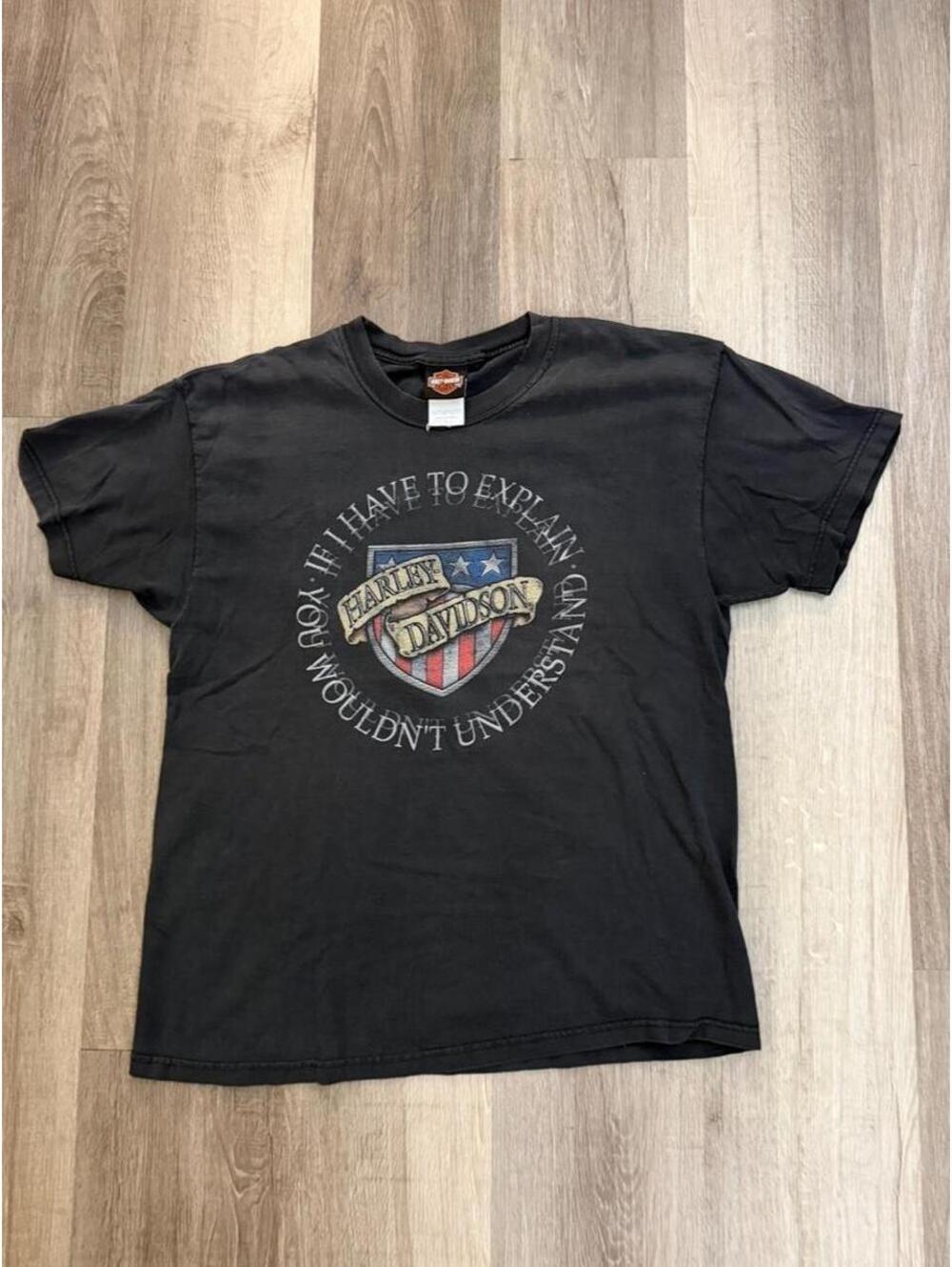 Vintage Harley Davidson black t-shirt sz L #bikerstyle #motorcycle